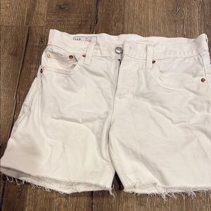 GAP White Jean Shorts Distressed Denim Style